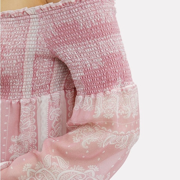 INTERMIX Penelope Paisley Off-the-Shoulder Top size M NWT - Picture 3 of 8